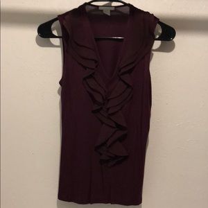 Purple v-neck blouse tank